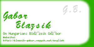 gabor blazsik business card